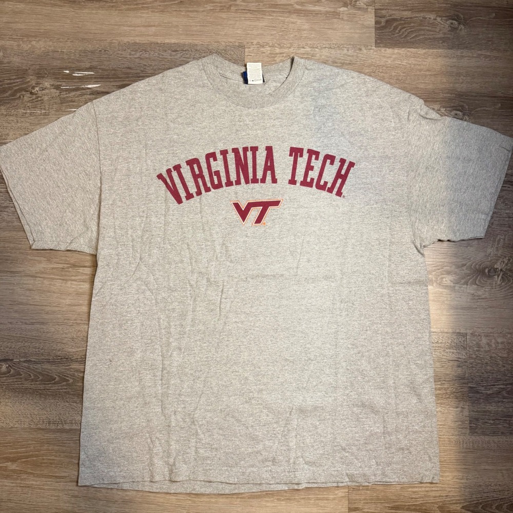 Virginia Tech Hokies T-Shirt Mens XL Grey Champs Sports Team Edition Graphic Tee